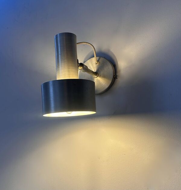 Applique vintage orientable, alu brossé, France 1970