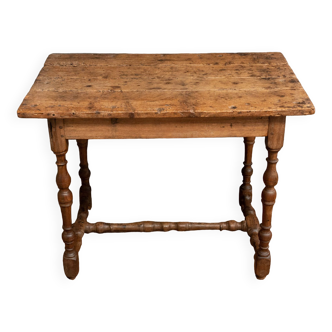 Rustic oak table Louis XIII turned legs original patina