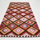 Geometric Multicolor Turkish Kilim Rug, 158x297Cm