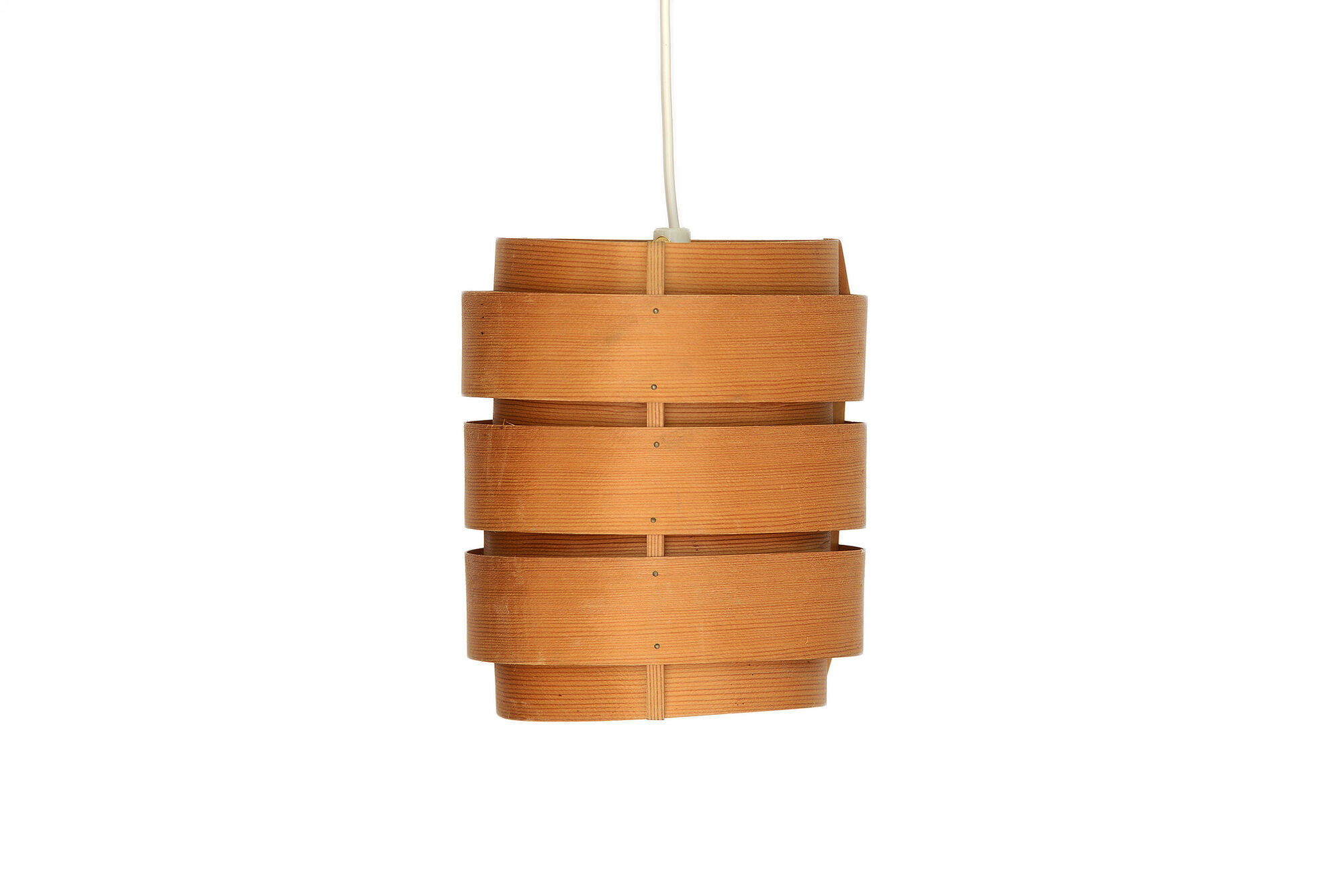 Pine veneer pendant light T499/1 "Rolf" by Hans-Agne Jakobsson for Ellysett AB. Sweden 1960s