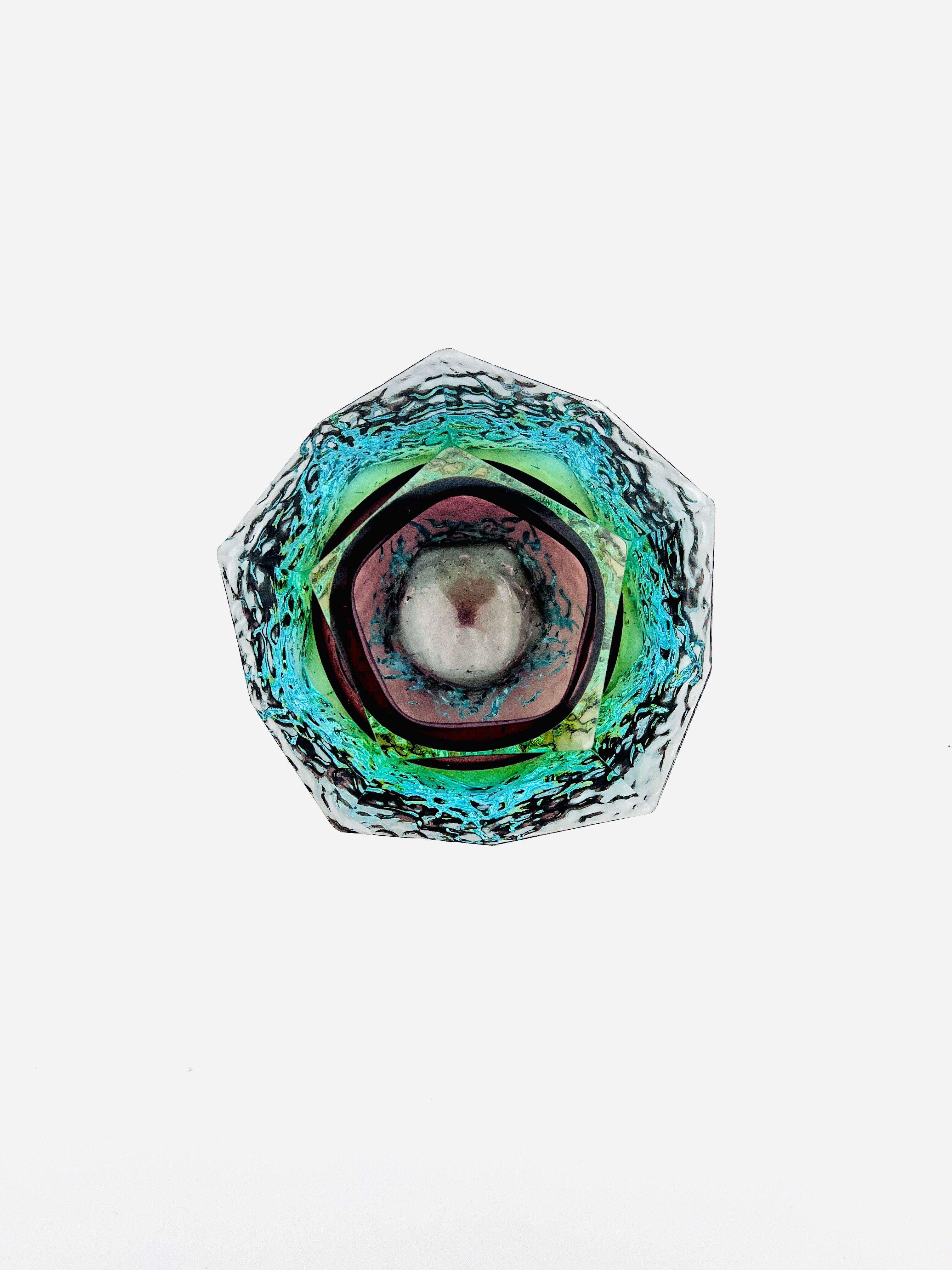 Alessandro Mandruzzato Murano Sommerso Ice Design Bowl