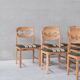Oak razor danish mid-century dining chairs