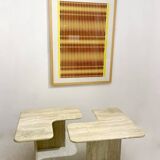 Mid-Century Modern Travertine Two-Parts Coffee Table, 1970s