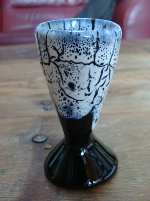 Vase double en céramique émaillée vintage