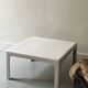 Square coffee table from Prisunic in white fibreglass, 1970s design.