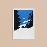 Series of three illustrations "The mountain"