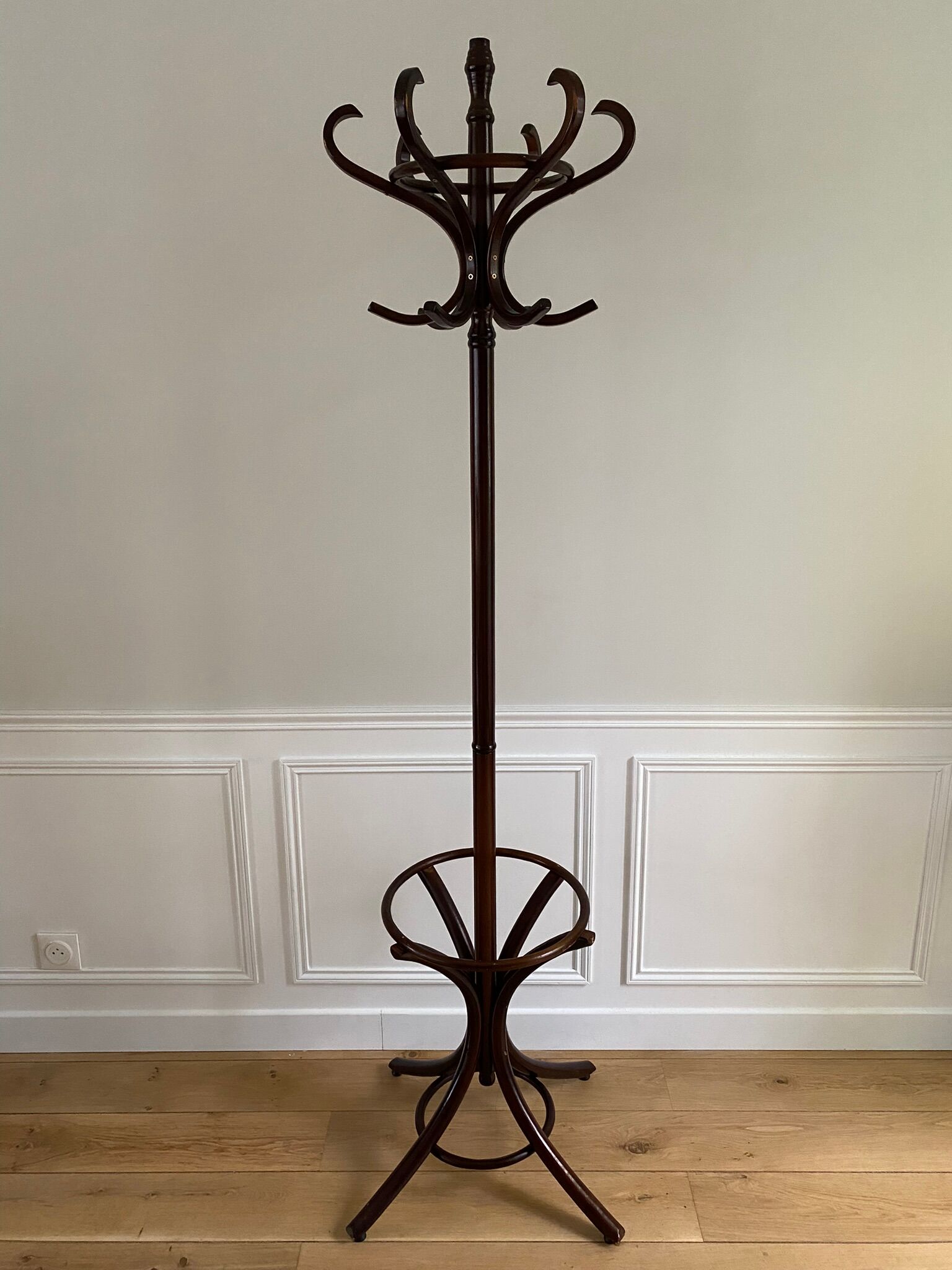 Porte manteau perroquet vintage bois brun