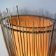 Kobe floor lamp metal and rattan 1990s Ht 170 cm