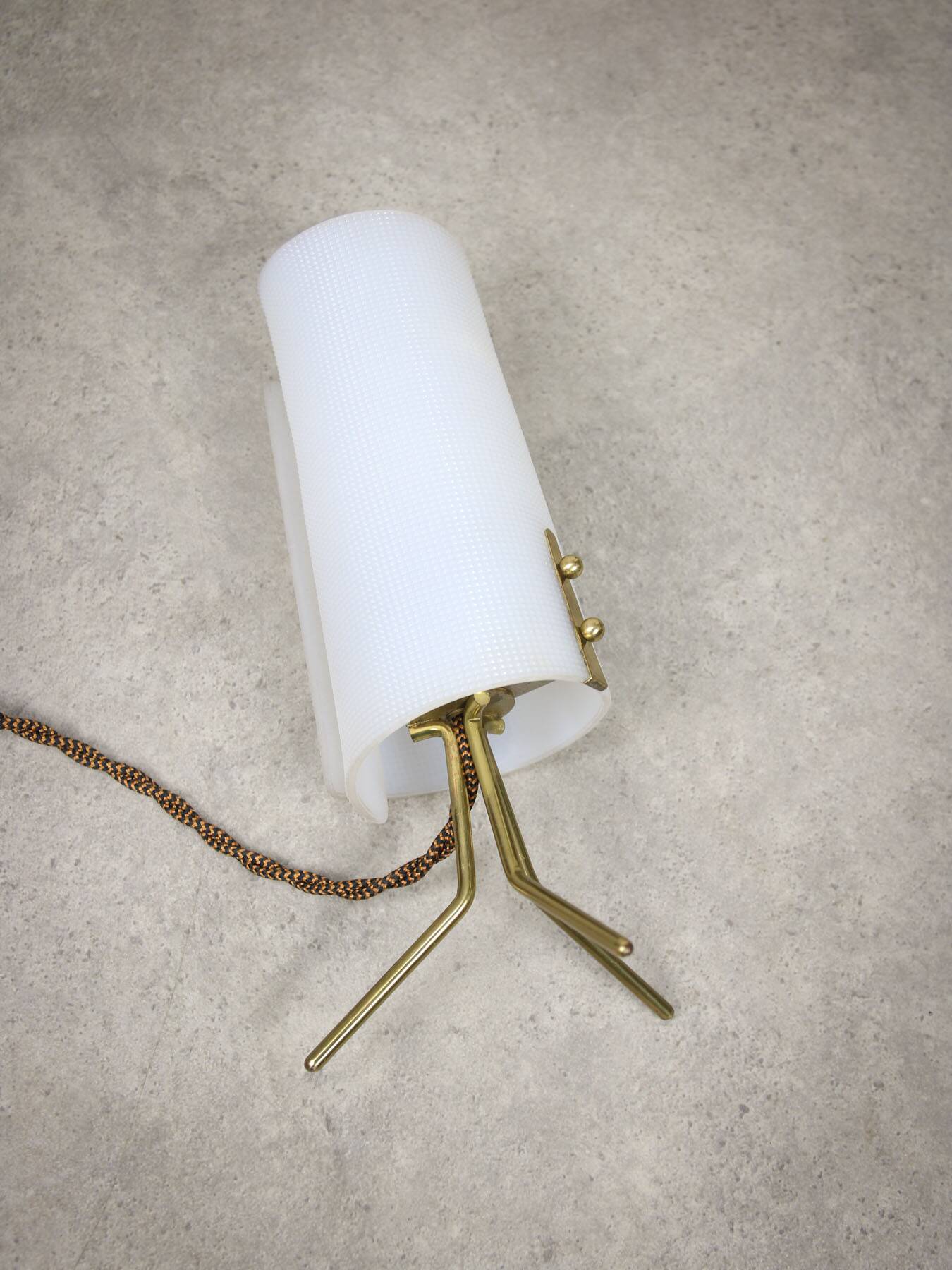 Mid-Century Italian Plastic and Brass Table Lamp