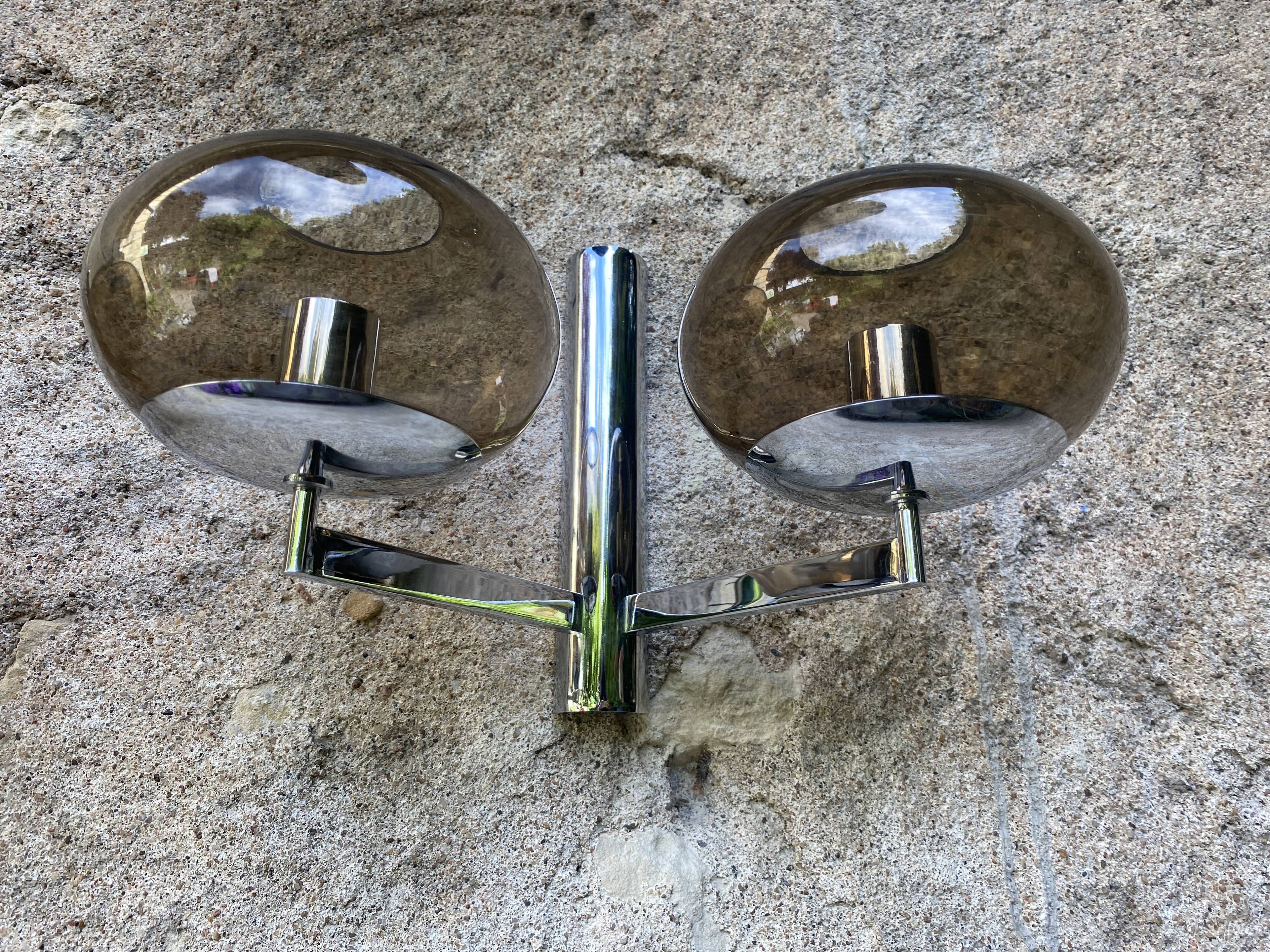 Pair of Amilux space age wall lights, 1970s