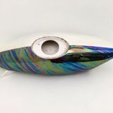 Vintage White and Iridescent Ceramic Bowl or Centerpiece n 6768 by Lusso, Italy