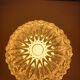 Vintage bedside lamp in molded glass and gold metal – 60s/70s