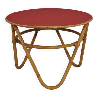 Table basse rotin 1960