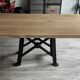 Industrial table top solid oak machine foot cast iron