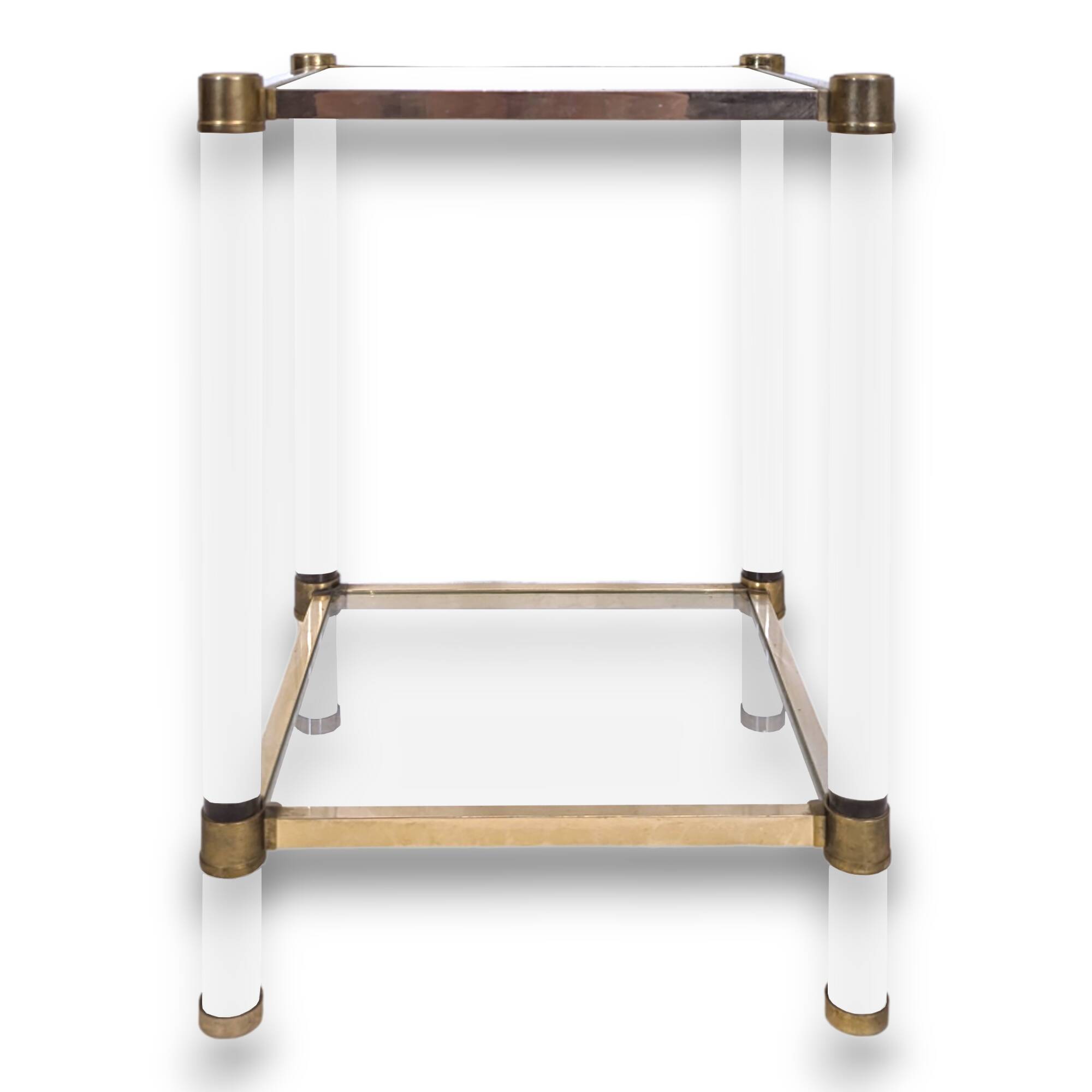 Italian style metal and plexiglass side table circa 1980