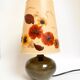Lampe en céramique avec abat-jour à fleurs pressées, années 70