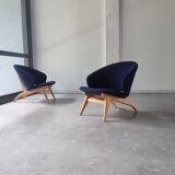 Set of two mid century lounge or cocktail chairs by Theo Ruth for Artifort