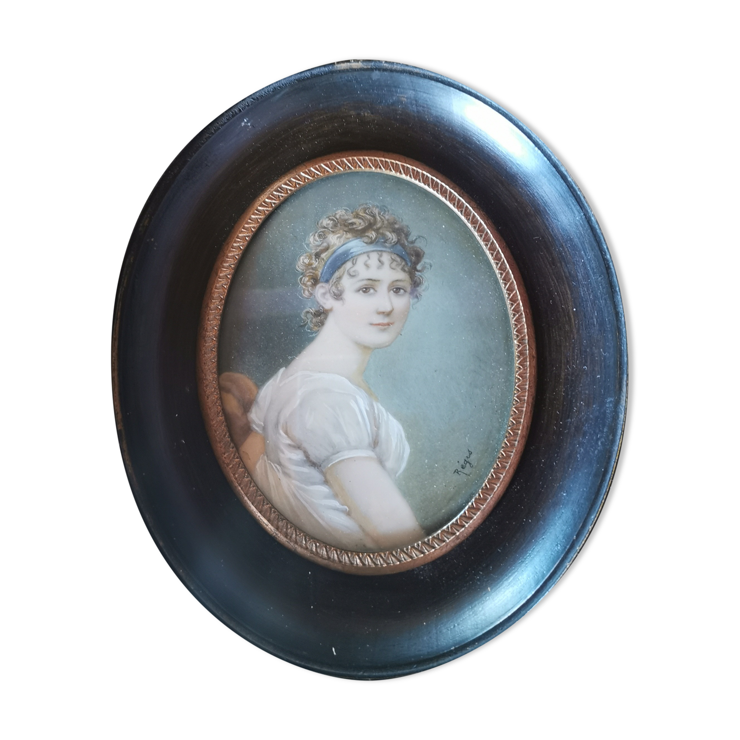 Miniature painted Juliette récamier