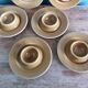 Tulowice egg cups, Poland, caramel and mustard glaze