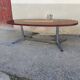 Table basse vintage ovale palissandre et céramique