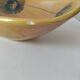 Vintage navette cup by Socram – stylized floral decoration, iridescent caramel