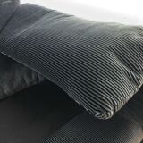 Maralunga 2seater sofa in dark grey striped fabrics by Vico Magistretti for Cassina