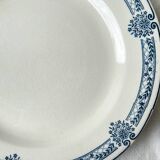 Vintage pedestal dish Blue iron earth Salins model Arbois Ennege