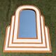 Miroir monumental Hollywood Regency tropical en canne de bambou, atr