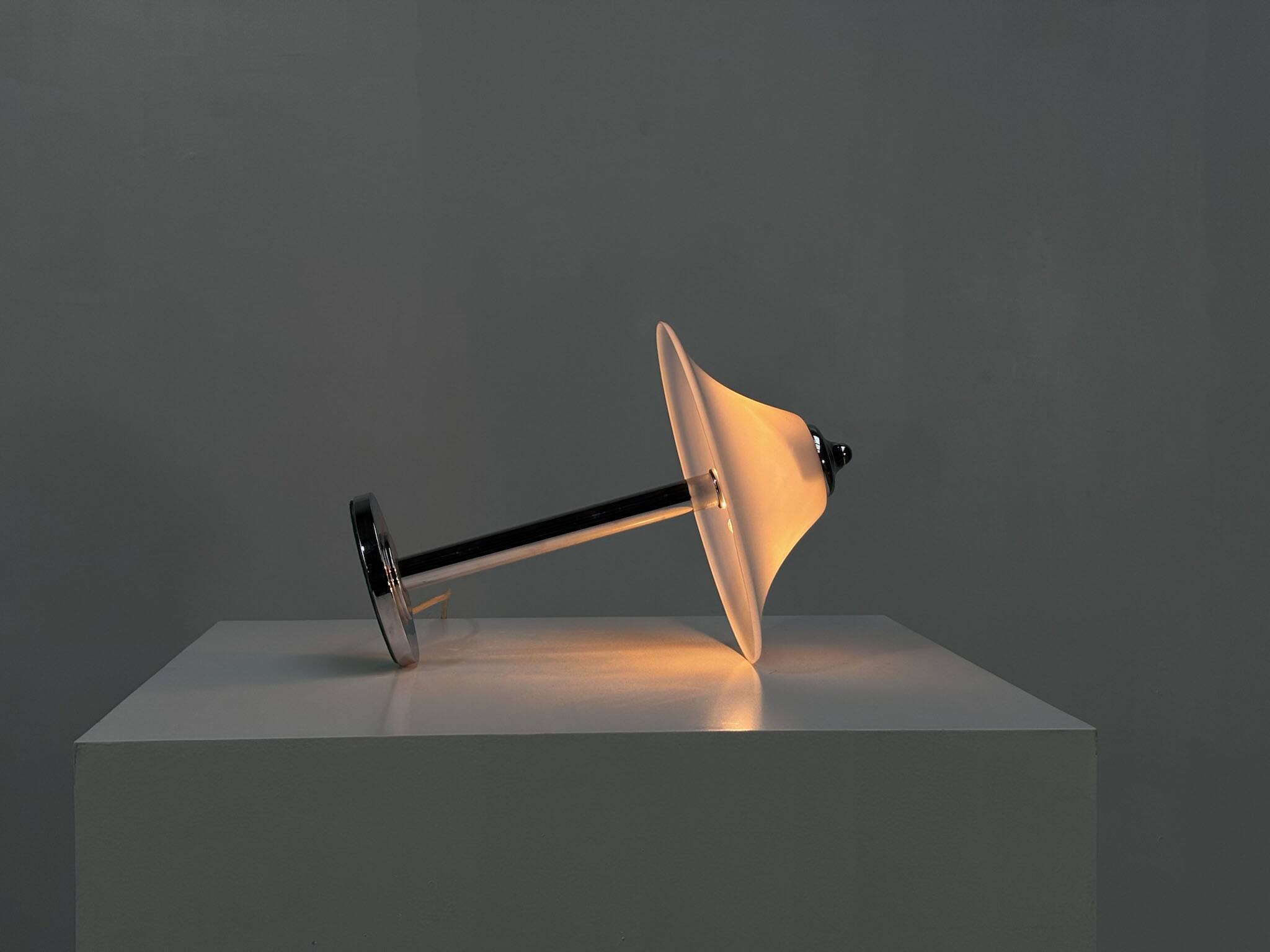 German opaline glass table lamp