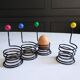 Set of egg cups "Egg Boy" by Wang and Merlo. Memphis design 80s.