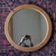 Pair of round Scandinavian pine mirrors from the 70s