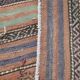 Grand Kilim Vintage Rayé Multicolore, Motifs Tribaux Anatoliens, 168x303 Cm