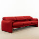 Maralunga 3-seater Sofa red by Vico Magistretti for Cassina, Italy