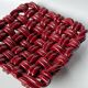 Burgundy woven ceramic basket bowl