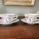set of 2 Art Deco porcelain tea cups from Czechoslovakia