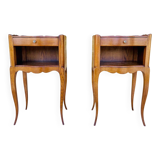 Pair of Louis XV style bedside tables in oak