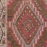 Old turkish narrow kilim runner 390x77 cm