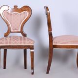 Ensemble de sièges restauré en chêne Biedermeier, noyer, construction stable, Autriche, années 1840