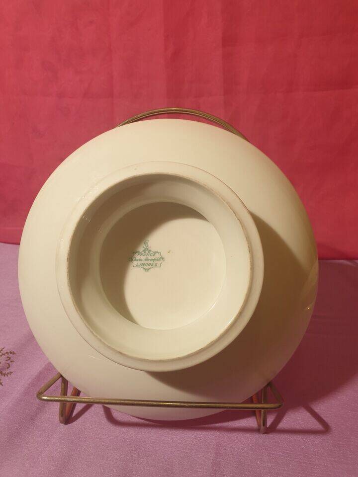 Limoges porcelain Charles Ahrenfeldt Pair of compote bowls with floral decoration