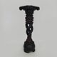 Twisted and engraved blackened wooden pedestal. 1960s 70s.