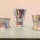 Timpani, shell and round of silver metal / vintage towel 50s-60s