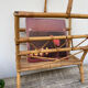Vinyl holder in rattan and bamboo