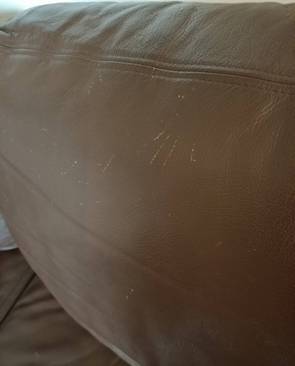 Brown leather sofa