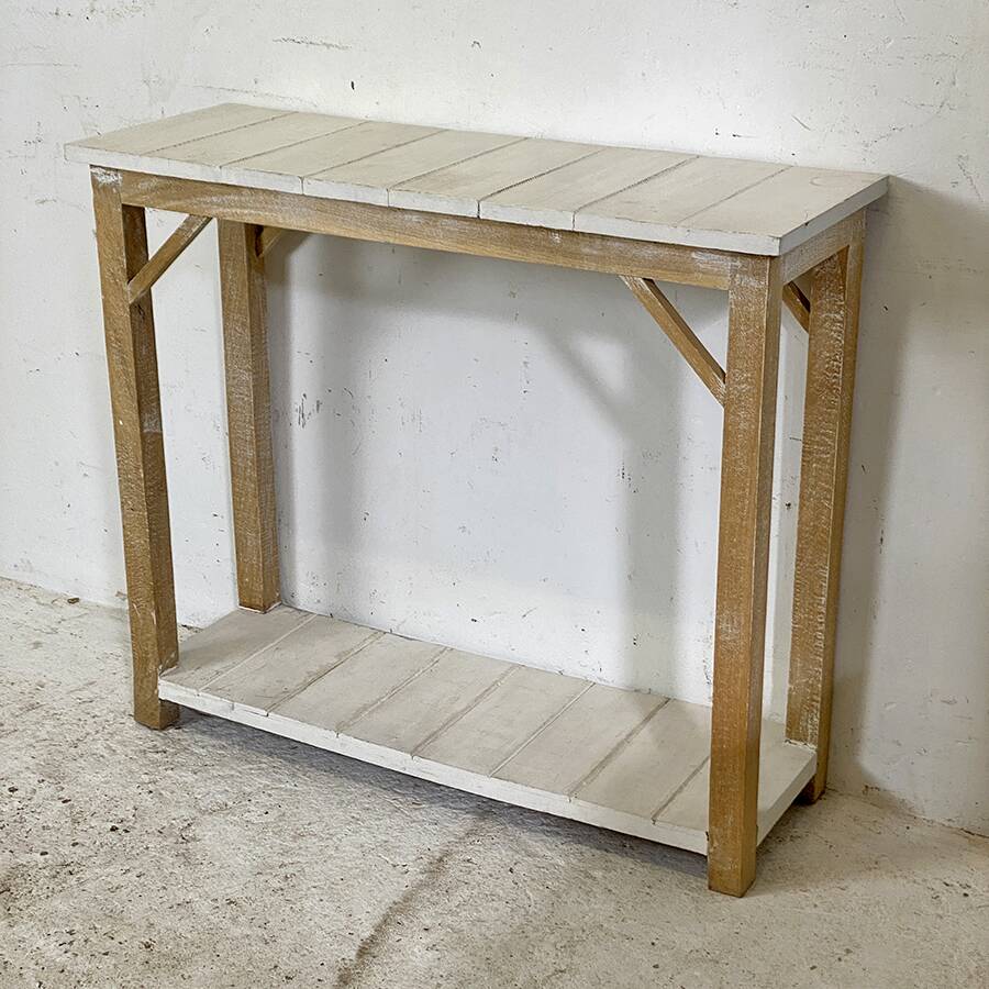 Console bois blanchi Jardin d'Ulysse