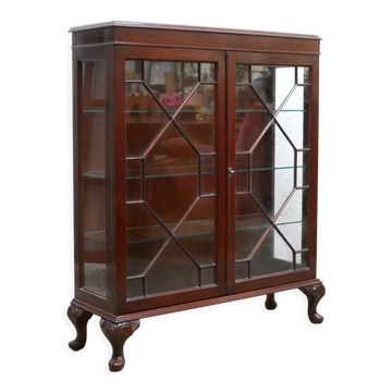 Vitrine anglaise ancienne en bois