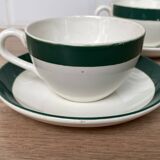 Set of 2 Digoin Sarreguemines cups and saucers