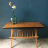 Coffee table, magazine rack with compass feet