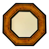 Octagonal mirror in elm burl by Jean-Claude Mahey