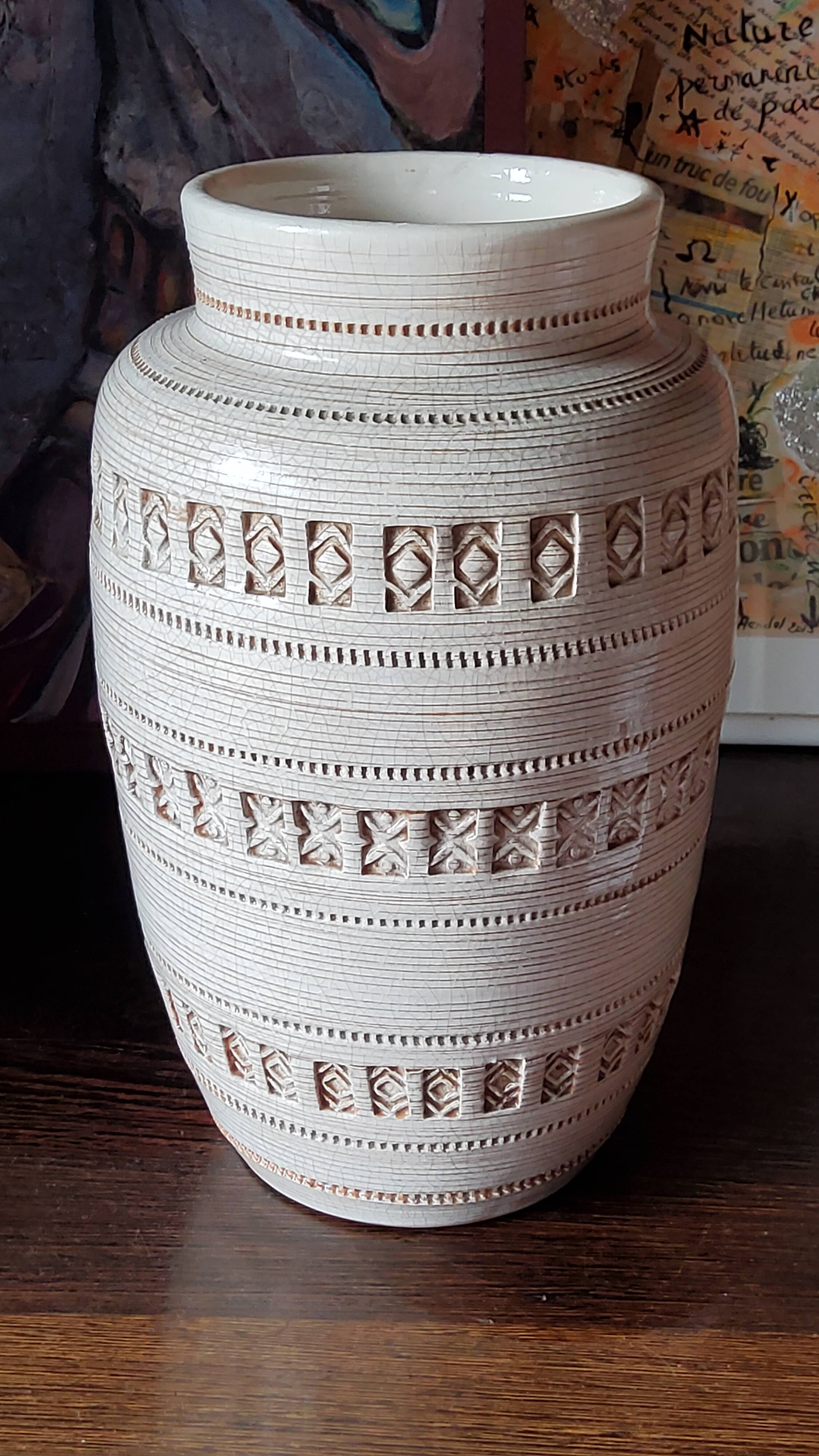 Ceramic vase by Aldo Londi for Bitossi 30cm 1950