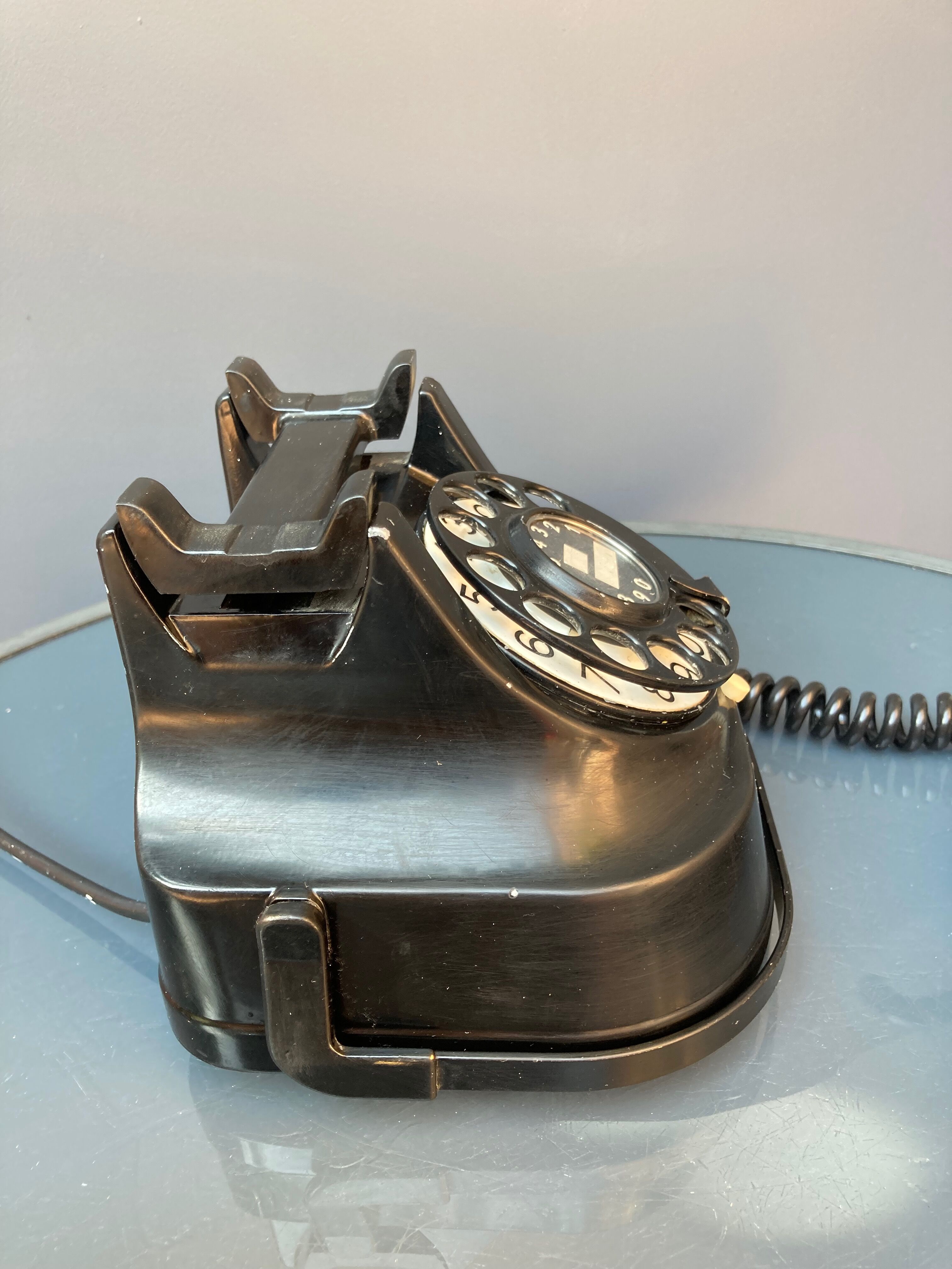 Vintage Phone RTT 56 A, Copper and Bakelite Phone, Rotary Dial Phone